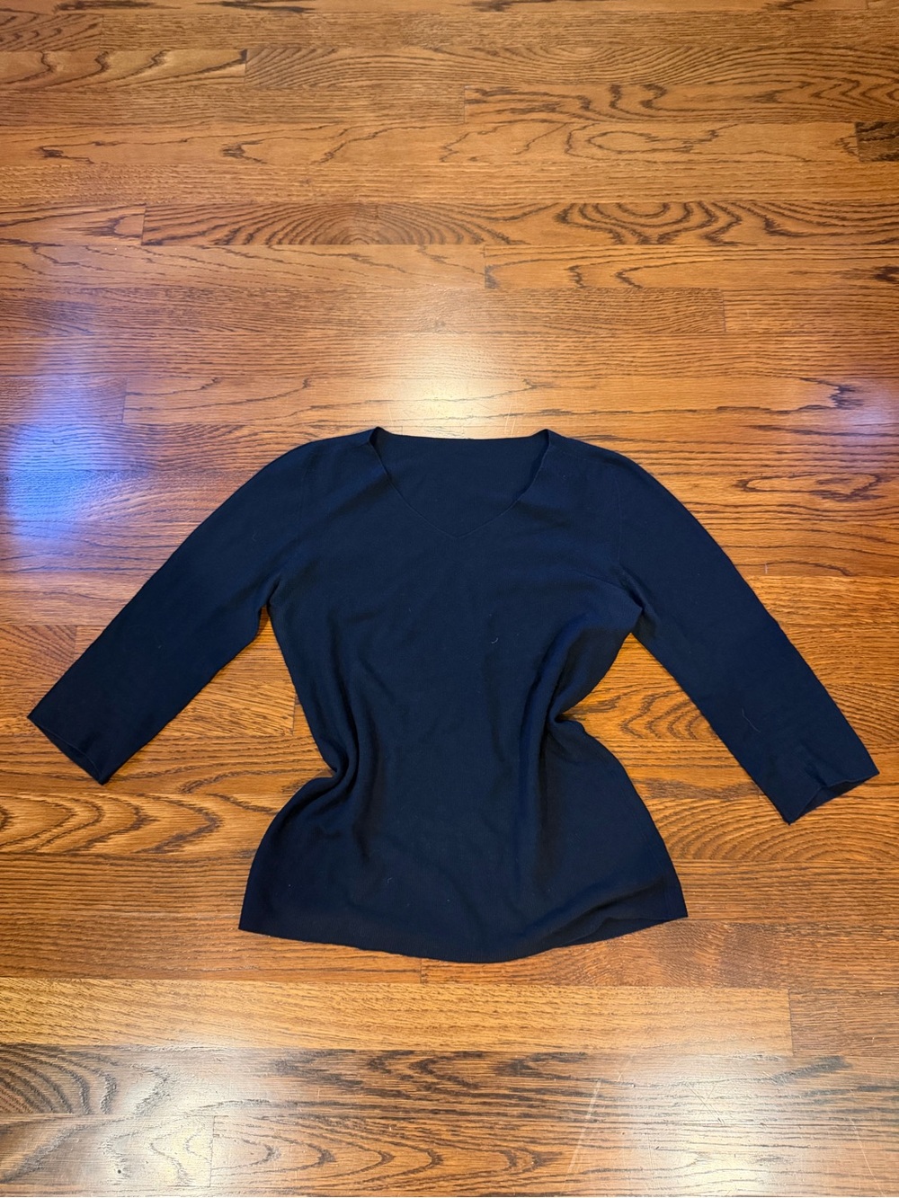Giorgio Armani Navy V-Neck Long Sleeve Top